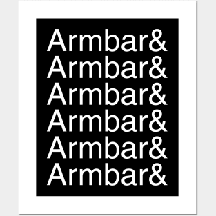 Armbar and armbar and armbar and armbar (white text) Posters and Art